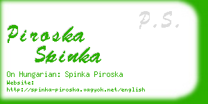 piroska spinka business card
